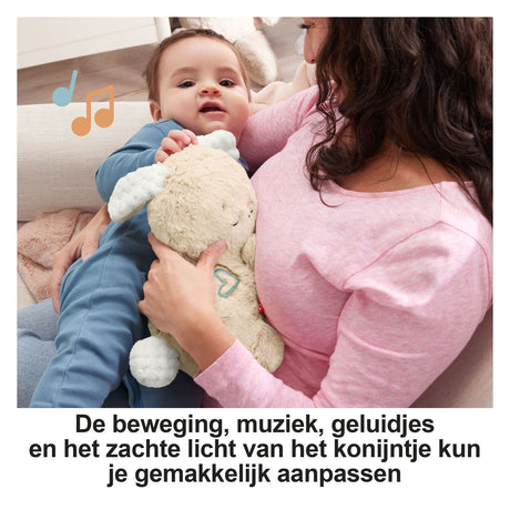 Fisher-price beroligende kanin - krammedyr med musik, lys og bevægelse