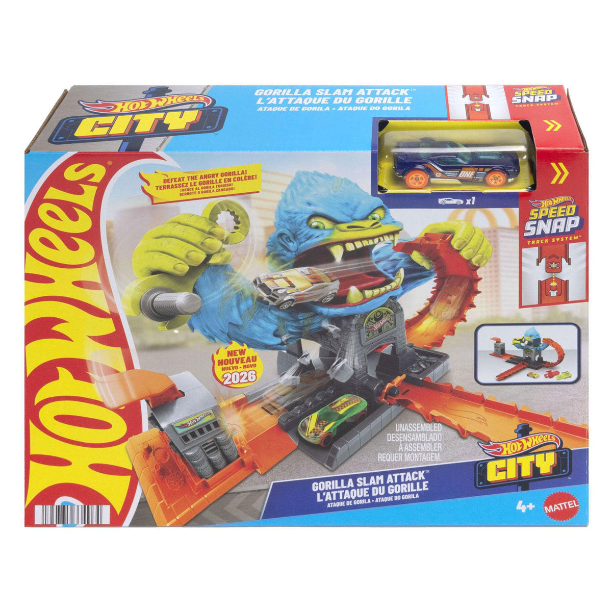 Hot wheels city gorilla angreb legesæt og legetøjsbil