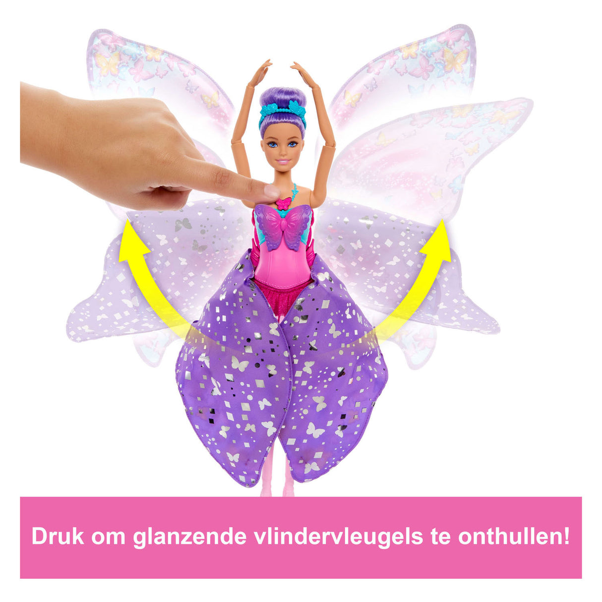 Barbie dansende og flagrende dukke – magiske sommerfuglevinger
