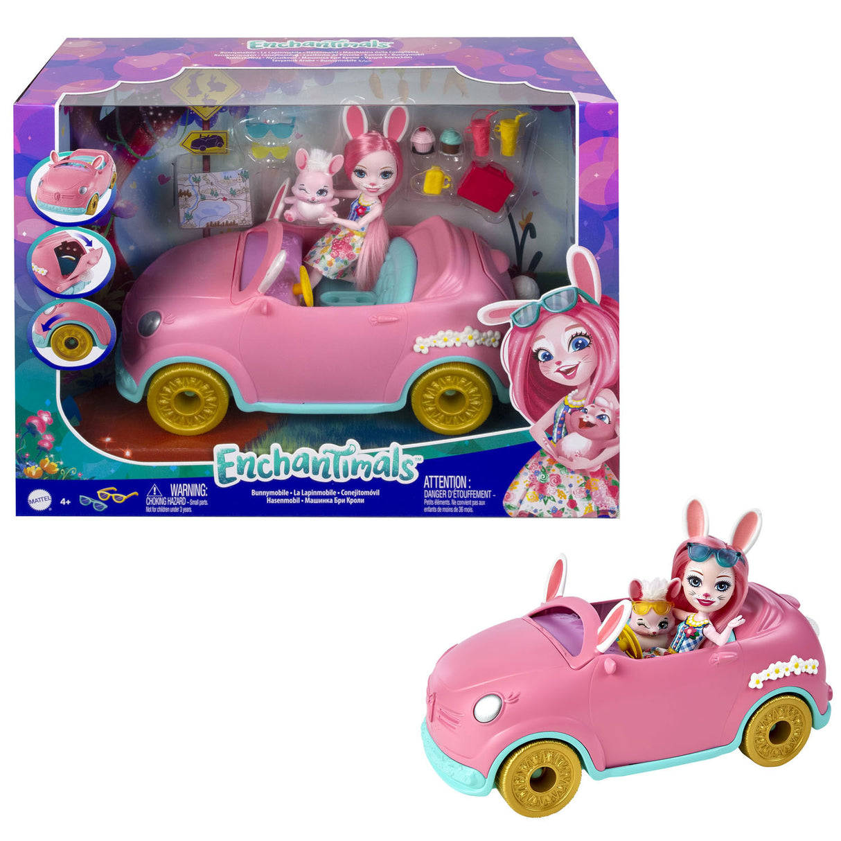 Mattel Enchantimals Rabbit med køretøj