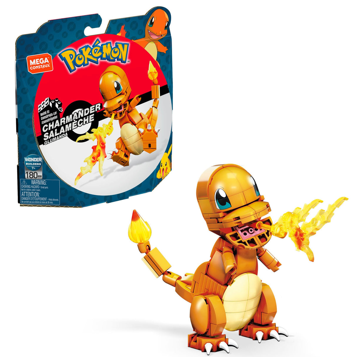 Mega Construct Pokemon Byggesæt - Charmander - 180 stk.