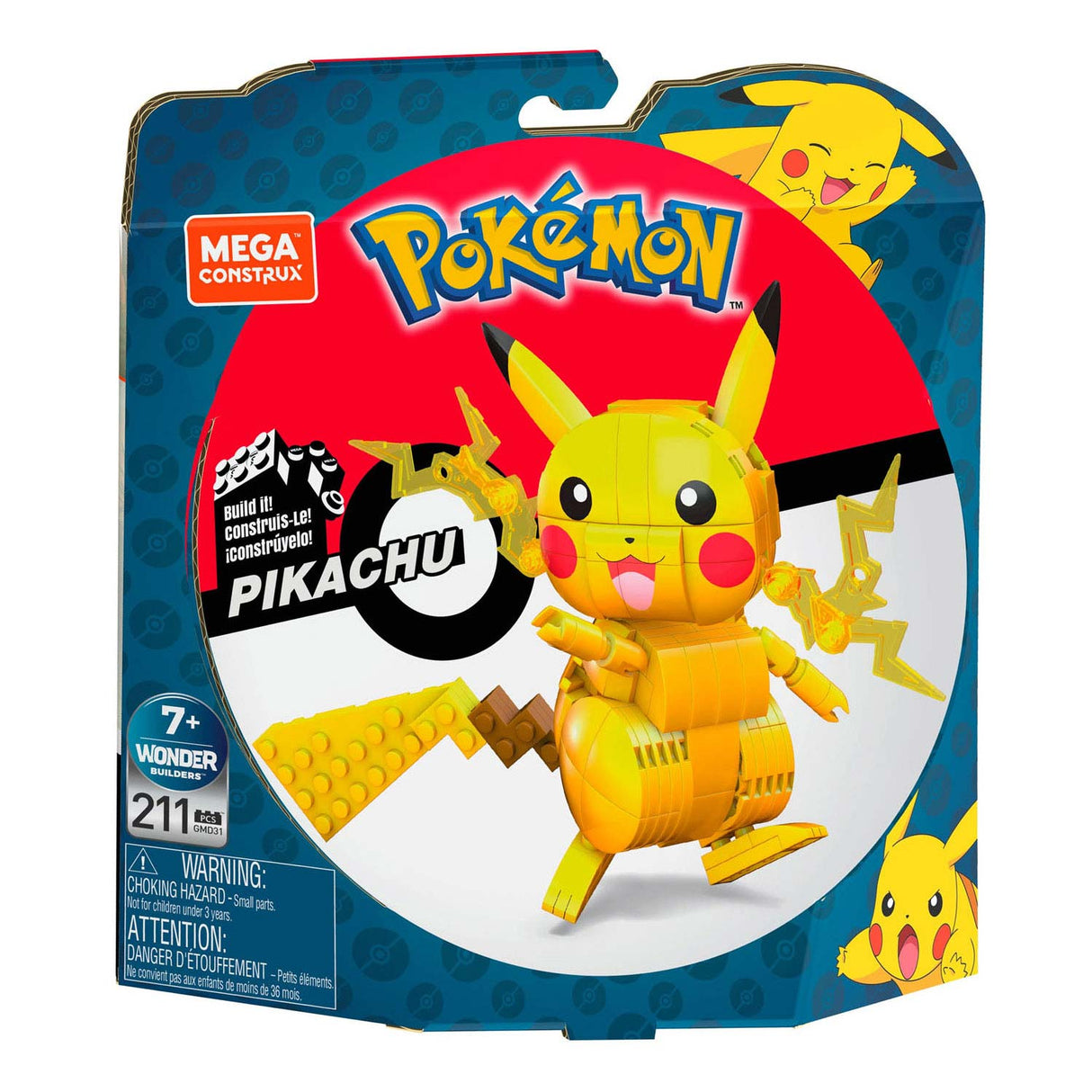 Mattel mega construx byggesæt pokémon - pikachu - 211 dele.