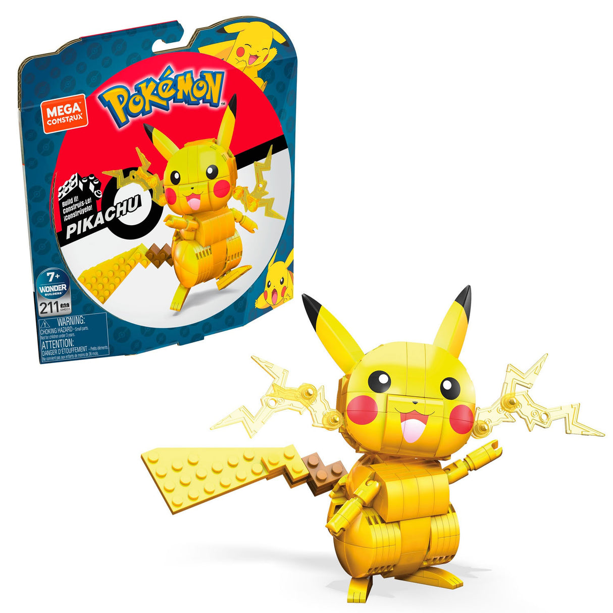 Mattel mega construx byggesæt pokémon - pikachu - 211 dele.