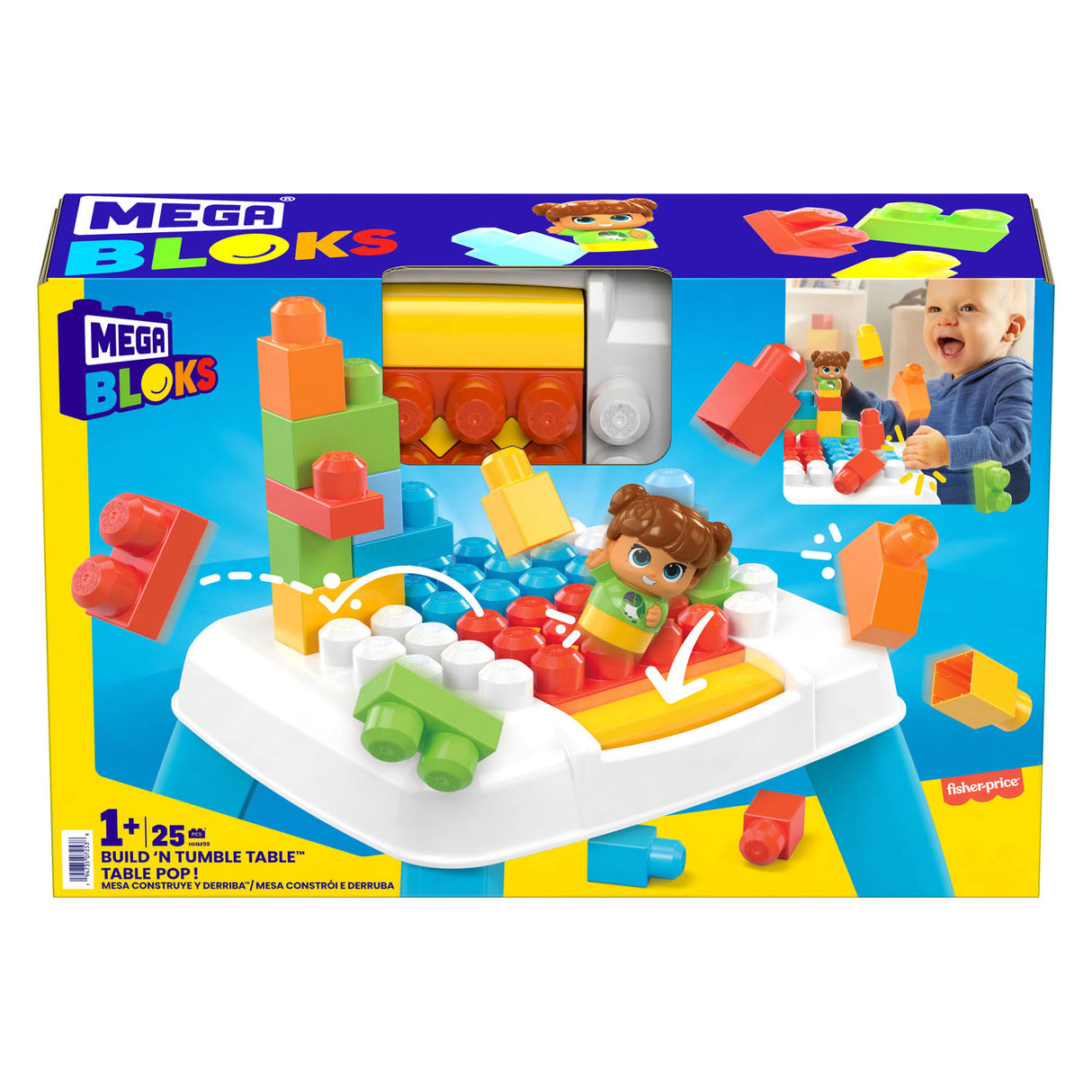Mega bloks - build 'n tumble byggebord - 25 stk.