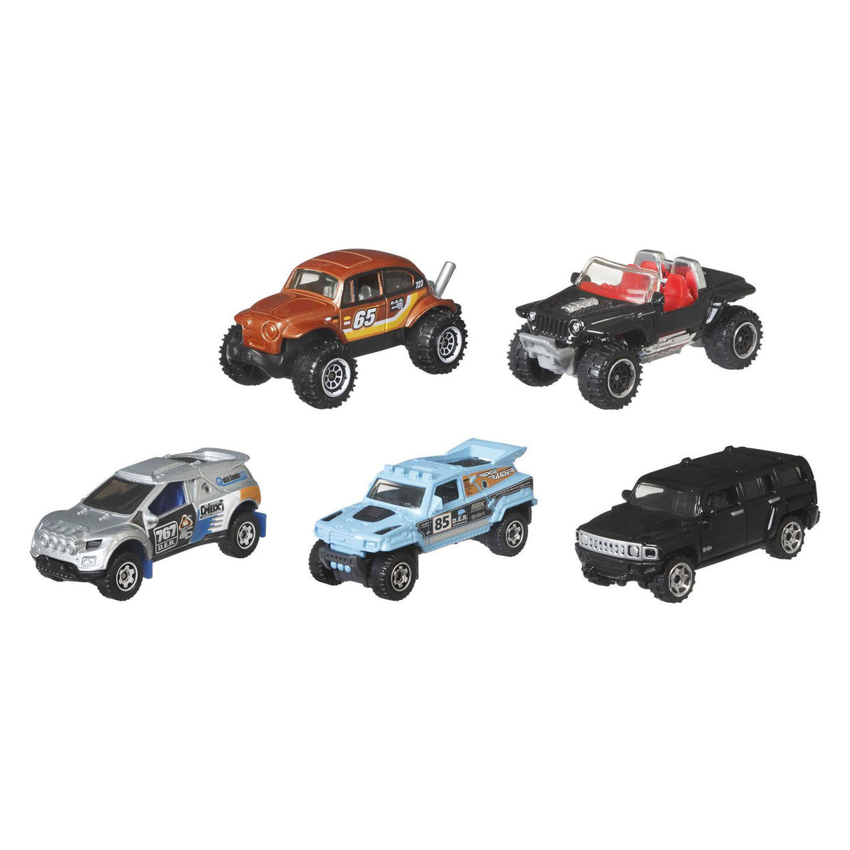 Mattel tændstikæske basic biler, 5 stk.