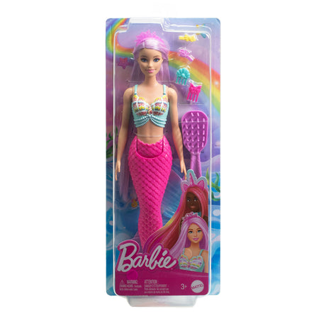 Barbie havfrue pink langt hår