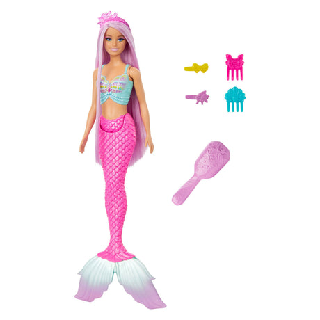 Barbie havfrue pink langt hår