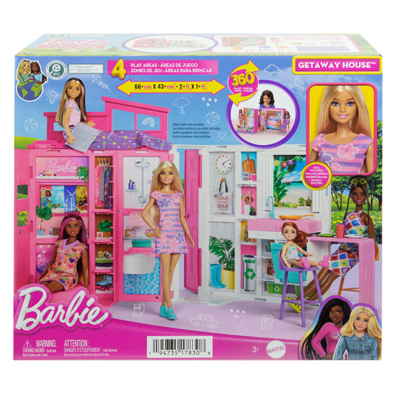 Mattel Barbie Holiday Home With Fashion Doll Play Set