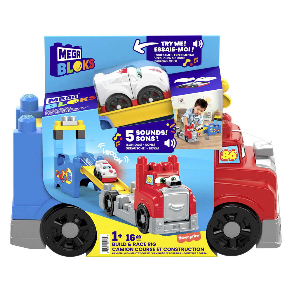 Mattel megablokke bygge- og racerlastbil - 16 stk.