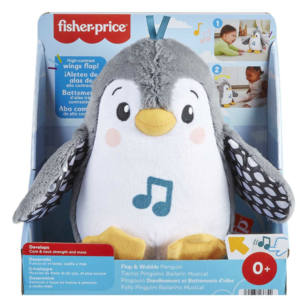 Fisher-price slingrende pingvin - 20 cm høj - interaktivt krammetøj