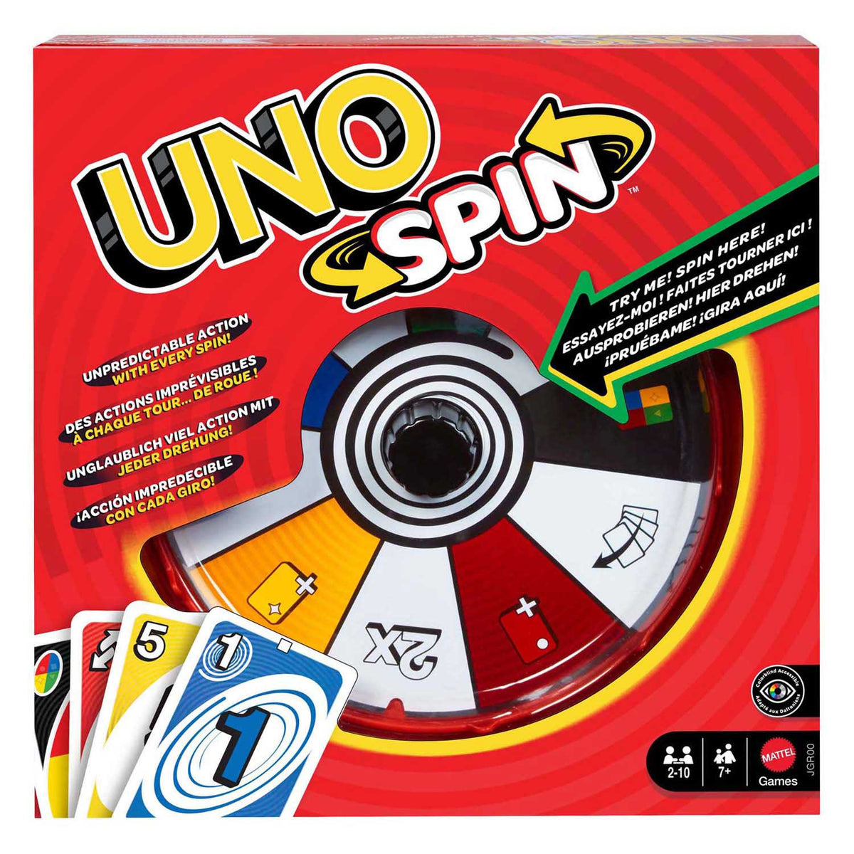 Mattel spil uno spin kortspil