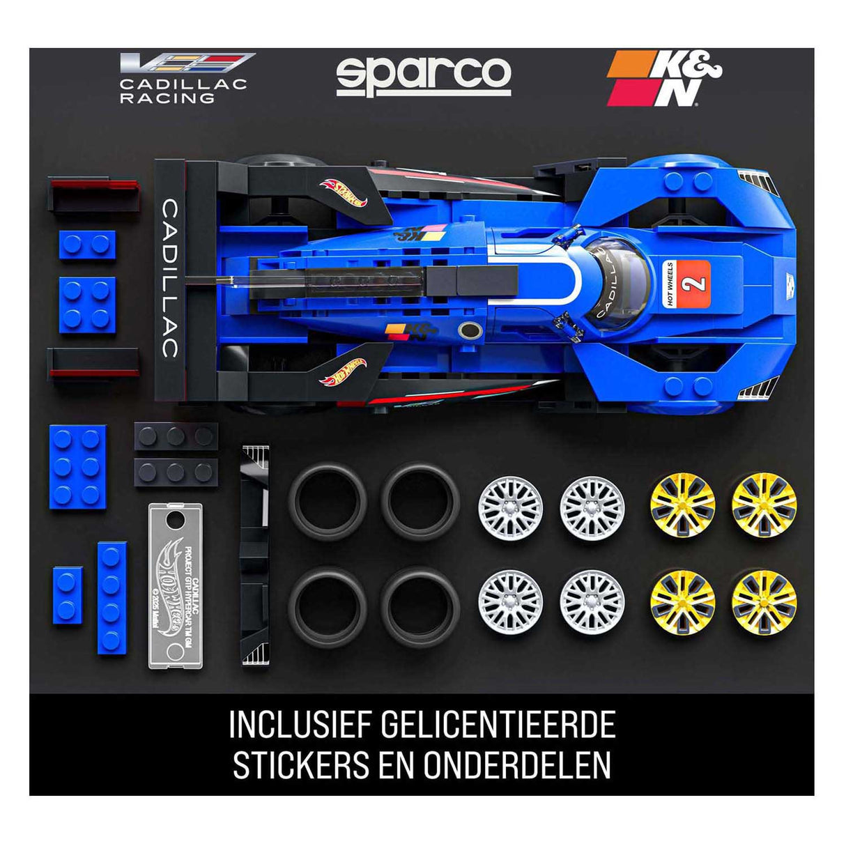 Hot Wheels Brick Shop Speed ​​​​Series Cadillac 1:32 byggesæt - 236 stykker.