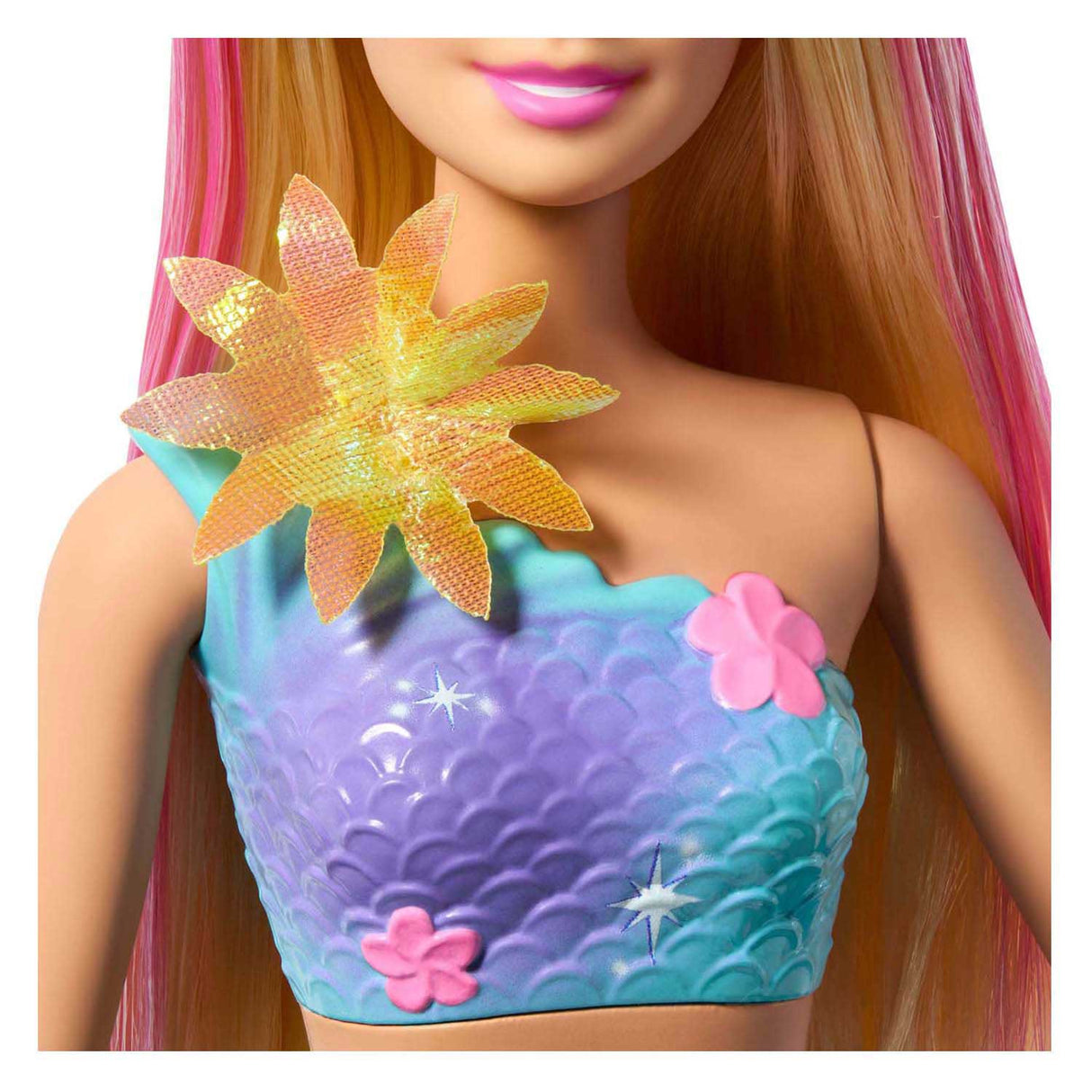 Barbie havfrue med magiske blomster blå