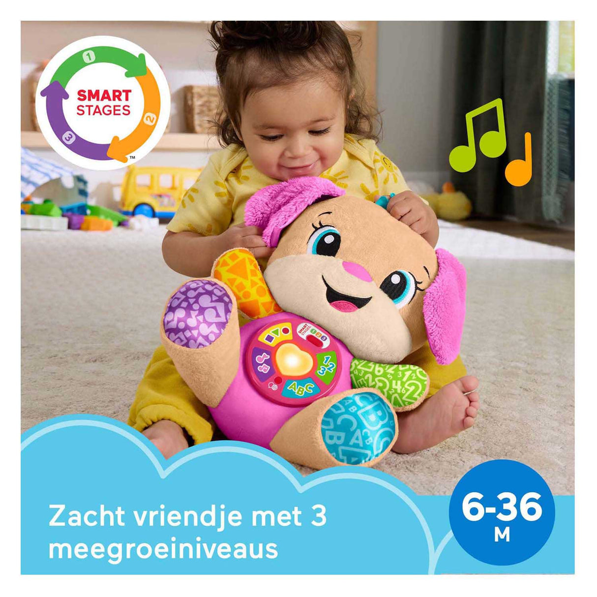 Fisher-price læring sjovt voksende søsterlegetøj - pink musikalsk krammetøj