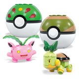 Mega Bloks Mega Construct Pokémon byggesæt - Bulbasaur, Turtwig, Hoppip og Oddish