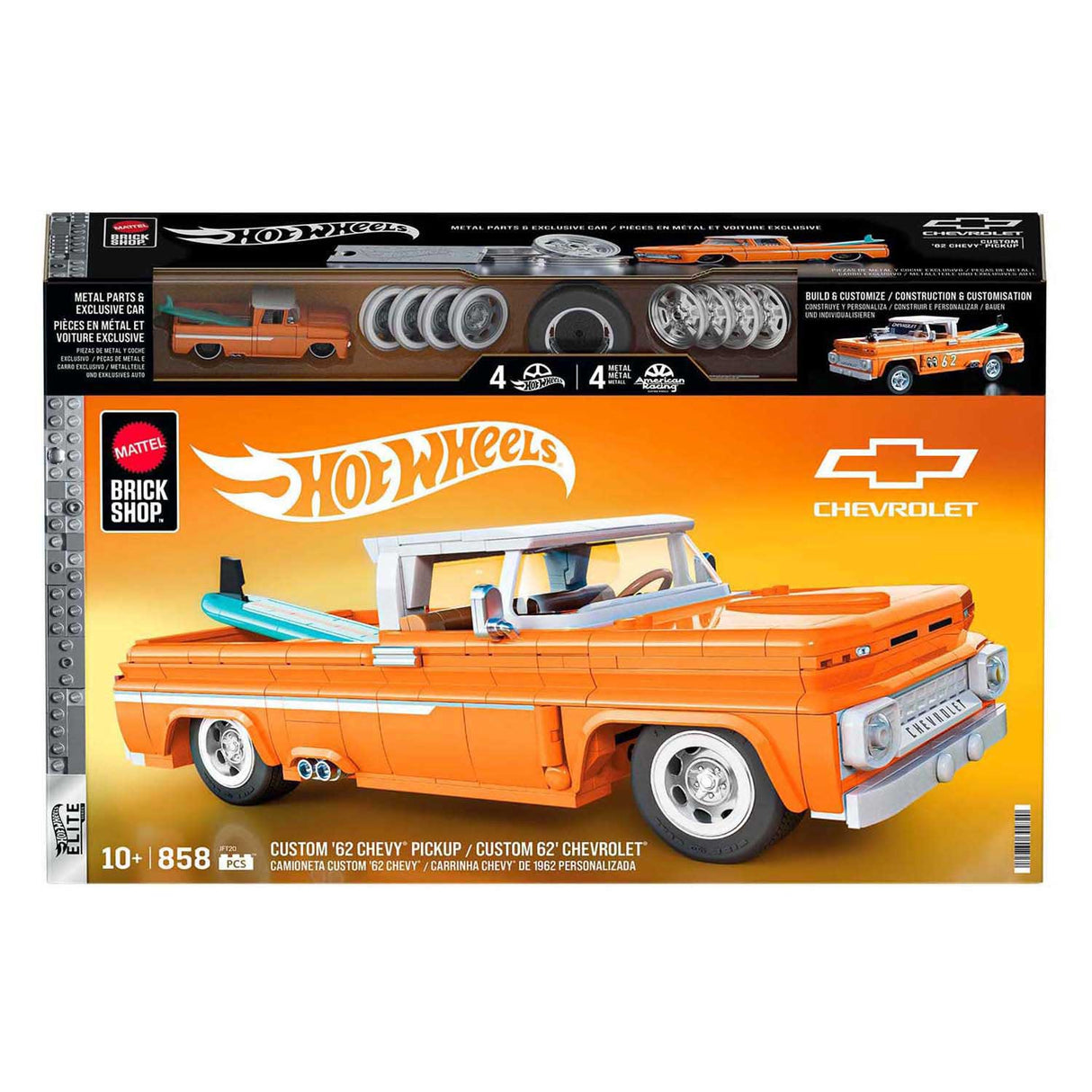 Hot Wheels Brick Shop Elite Series Chevy 1:32 byggesæt - 858 stk.