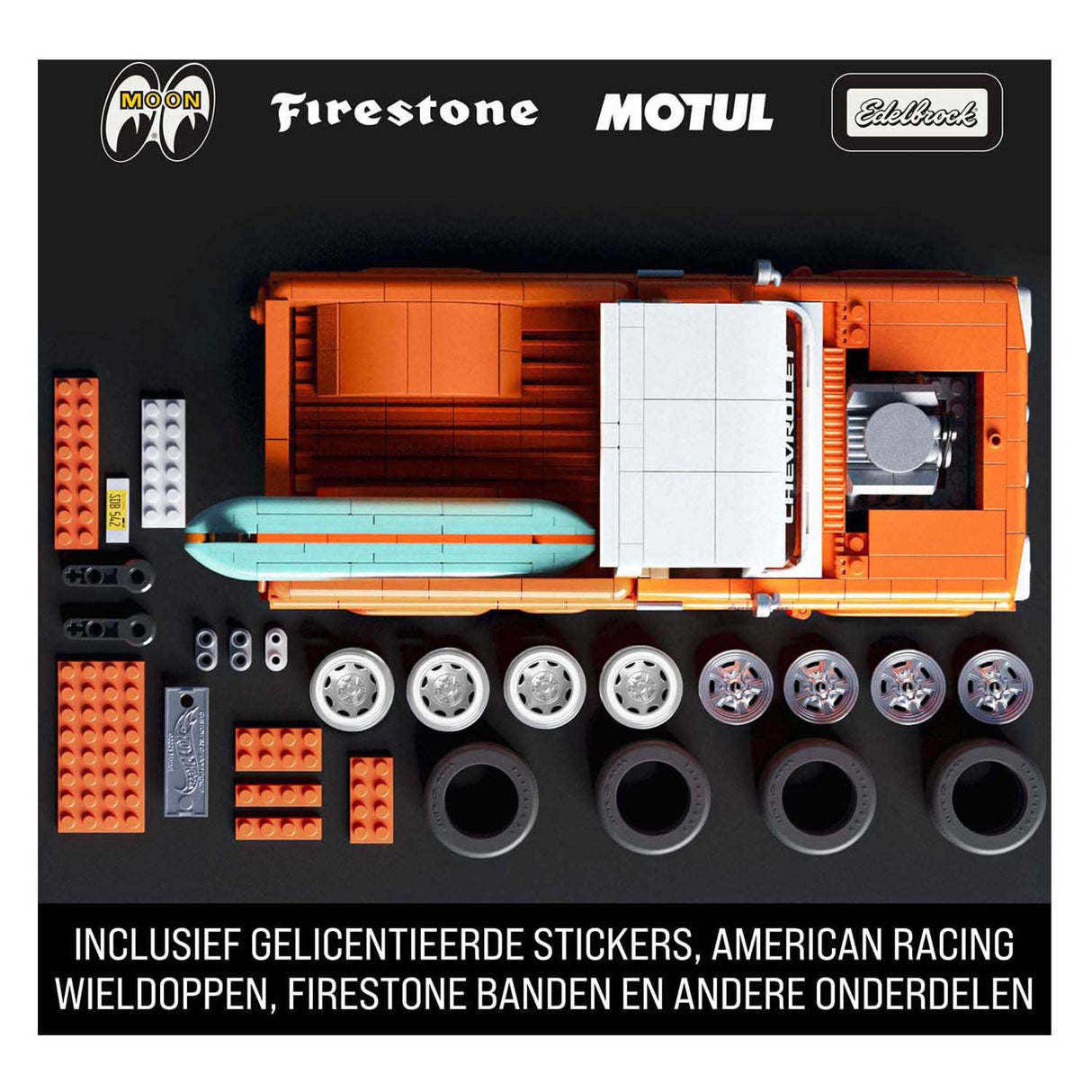 Hot Wheels Brick Shop Elite Series Chevy 1:32 byggesæt - 858 stk.