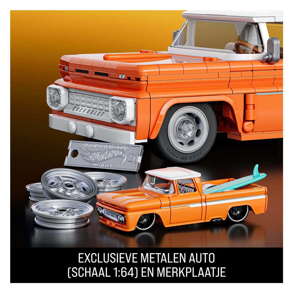 Hot Wheels Brick Shop Elite Series Chevy 1:32 byggesæt - 858 stk.