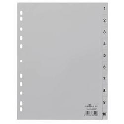 Faner holdbare 6511 1-10 215 230x297mm a4 grå