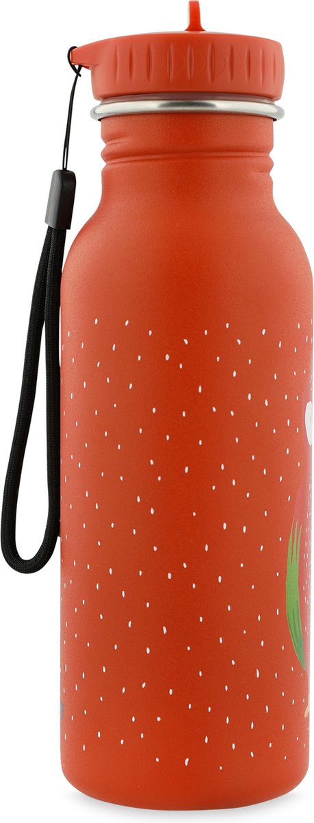Trixie drikkedunk - mr. papegøje - vandflaske i rustfrit stål til børn - 500ml - lækagesikker flaske - rød - papegøje