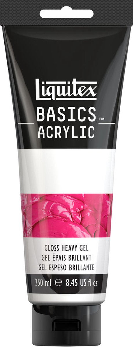 Liquitex 1041013 basics gloss heavy gel medium 250 ml tube - akryl medium til tyk teksturblandingsteknikker - gloss heavy gel