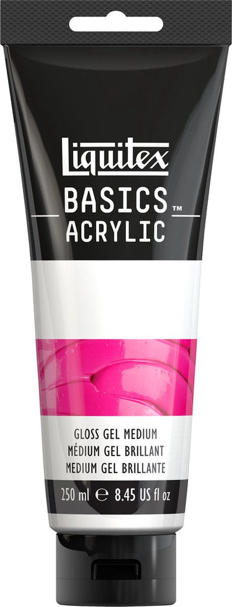 Liquitex 1041010 basics gloss gel medium 250 ml tube – akryl medium til glansblandingsteknikker