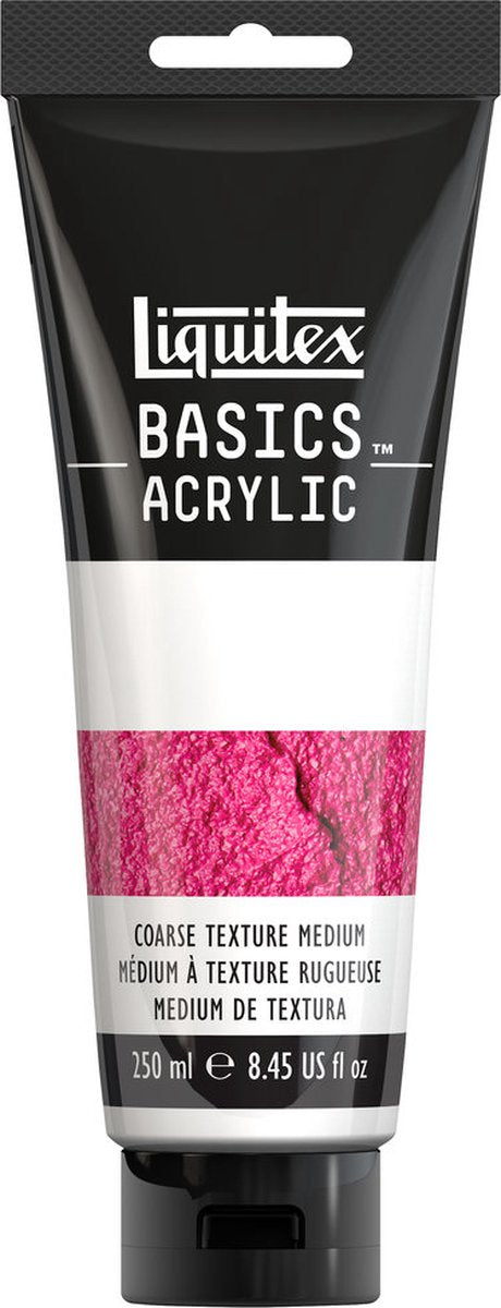 Liquitex basics grov tekstur medium 250 ml tube – akryl gel for strukturerede 3D effekter - grov tekstur gel