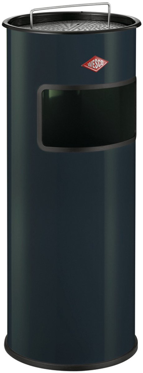 Wesco stående askebæger med si uden indsats | 30 liter | metal - antracit | affaldsspand med askebæger stående - fremstillet i Tyskland