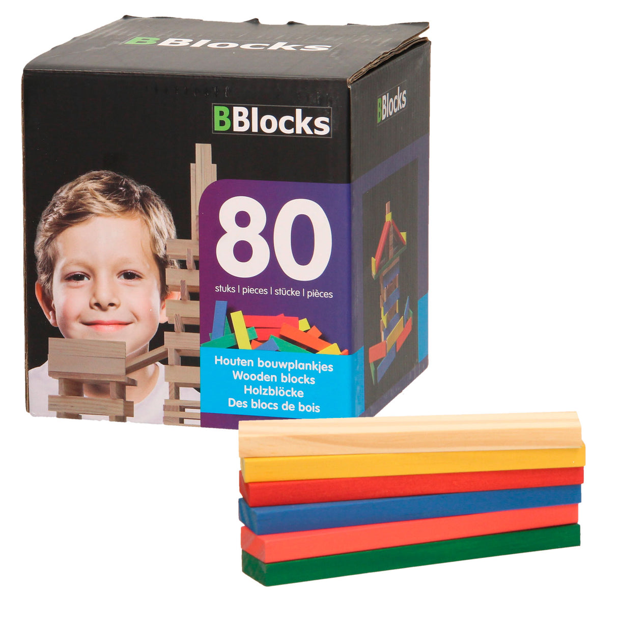 Bblocks byggeplader farve, 80 stk.
