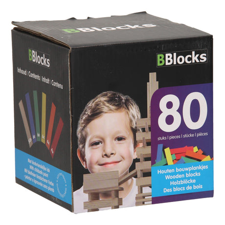 Bblocks byggeplader farve, 80 stk.
