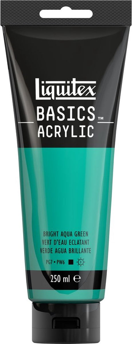 Liquitex 88700233 basics akrylmaling lys aquagrøn – 250 ml | kunstnere akrylmaling | medium viskositet | lysægte farve til maling af lærred