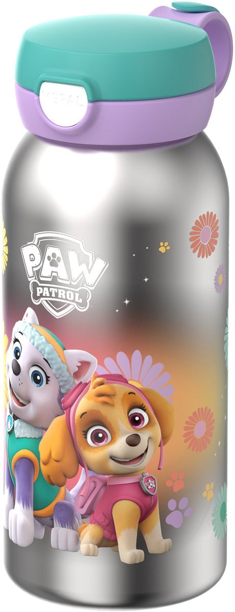 Mepal rvs drinkfles met flipdop campus - 600 ml - waterfles rvs - lekdicht - hygiënische deksel - paw patrol girls