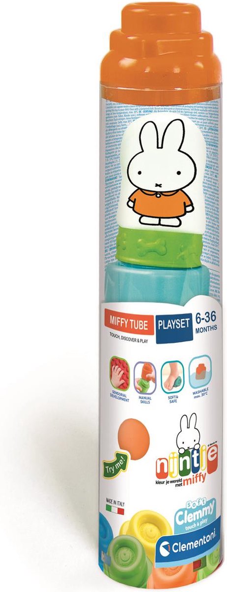Clementoni - miffy - clemmy tube - (miffy) - pædagogisk legetøj - 6-36 måneder