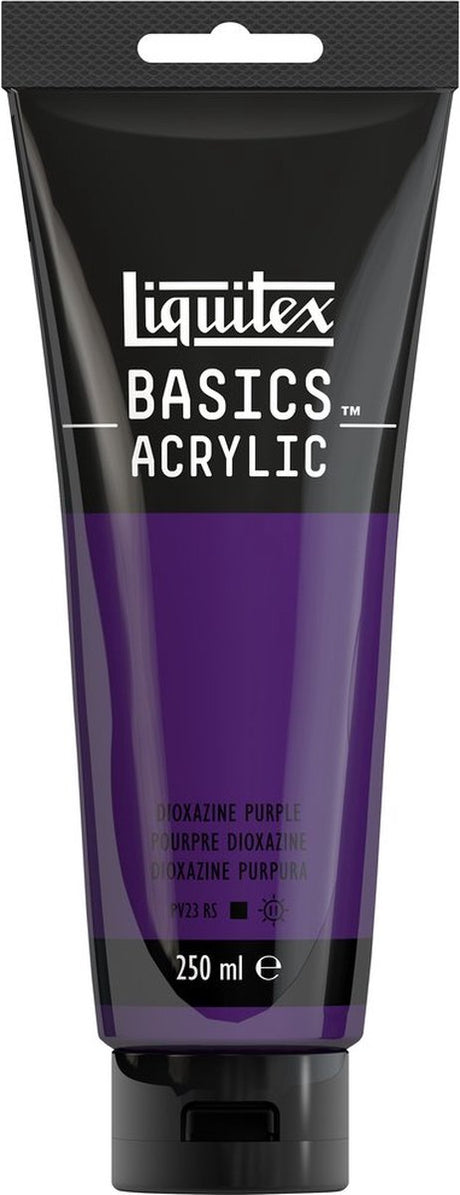 Liquitex 88700220 basics akrylmaling dioxazin lilla – 250 ml | kunstnere akrylmaling | medium viskositet | lysægte farve til maling af lærred