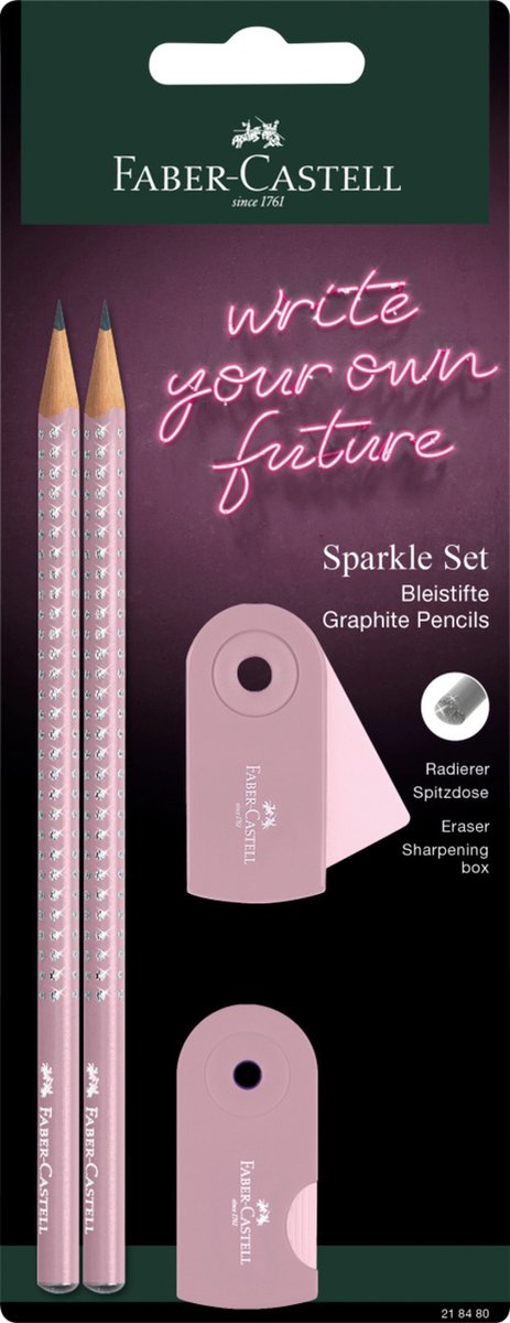 Faber-castell blyantsæt - sparkle grip - rose shadows - fc-218480