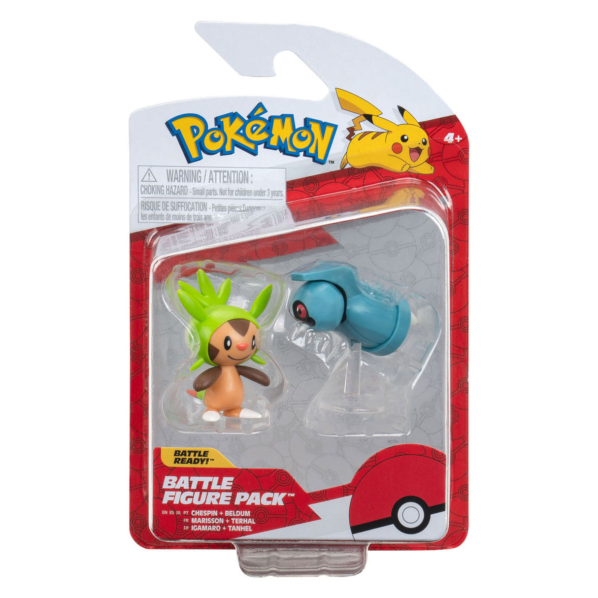 Boti Pokémon Battle Figures - Chespin Beldum, 2..