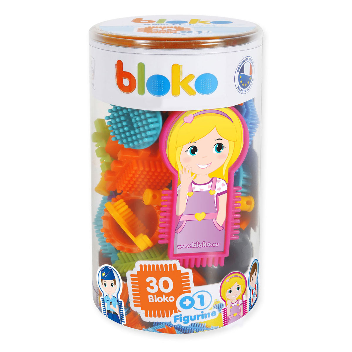 Boti Bloko Nopper -byggesten med figur, 31dlg.