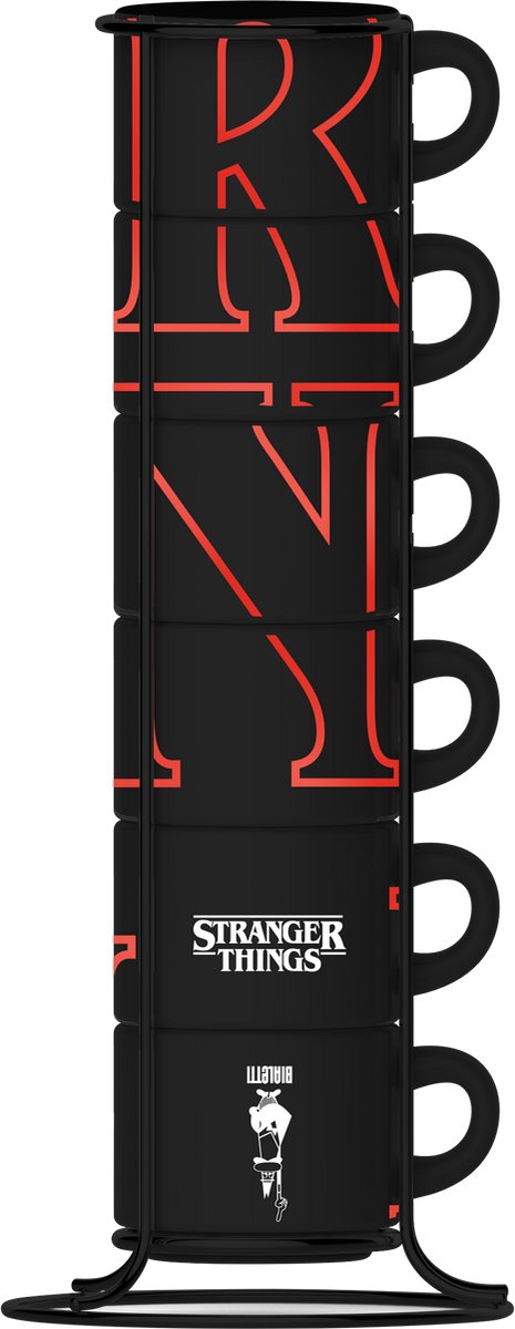 Bialetti stranger things - stabelbare espressokopper - 6 stykker - lys i mørket