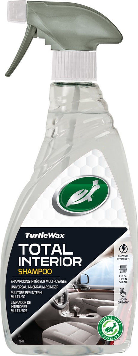 Skildpaddevoks total indvendig shampoo - alt-i-en interiørrens - til stof, tæppevinyl - også til tekniske skærme - silikonefri formel - 500ml