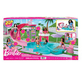 Barbie drømmepool - legesæt med rutsjebane og spabad og mere end 20 tilbehør