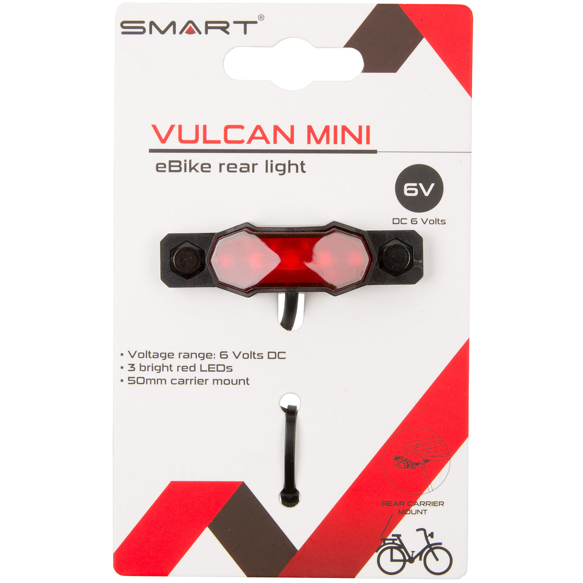 Smart vulcan mini e-cykelholder baglygte