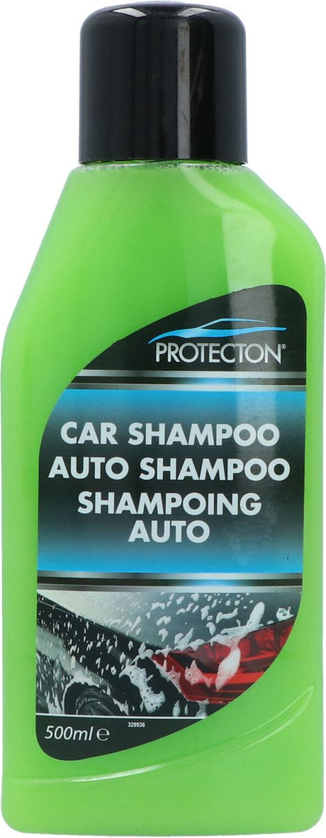 Protecton bilshampoo - renser grundigt, hurtigt og sikkert - fjerner snavs, fedtaflejringer - til alle typer maling - genopretter glansen - 500ml