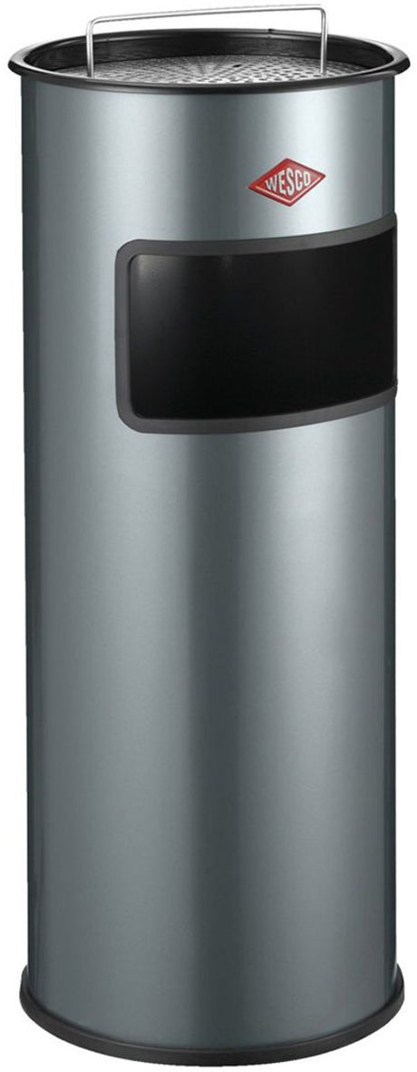 Wesco stående askebæger med si uden indsats | 30 liter | metal - grafit | affaldsspand med askebæger stående - fremstillet i Tyskland
