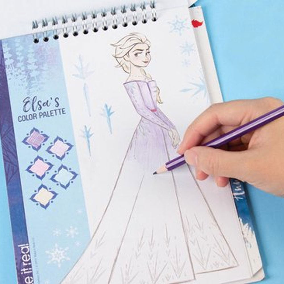 Spektron frosset skitse stickerboek med stencils