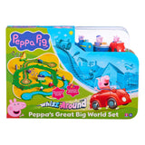Gear2play peppa pig suser rundt - peppas store vide verden legesæt - modulopbygget bane til sus rundt i køretøjer - interaktiv med musik og lyd