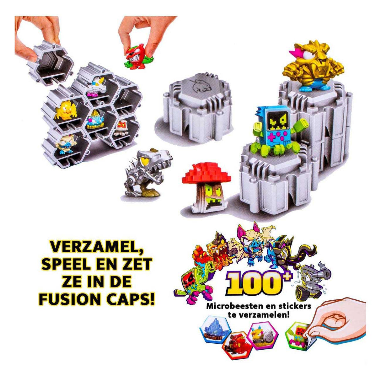 Moose legetøj mrbeast lab swarms - hyper fusion series chaos xl pack - 22 sværme mikrodyr, 5 fusionshætter 22 klistermærker
