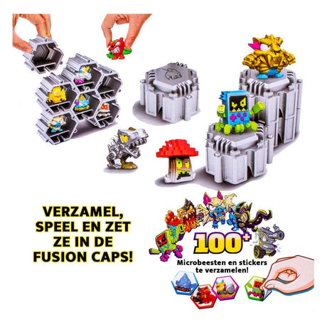 Moose legetøj mrbeast lab swarms - hyper fusion series chaos xl pack - 22 sværme mikrodyr, 5 fusionshætter 22 klistermærker