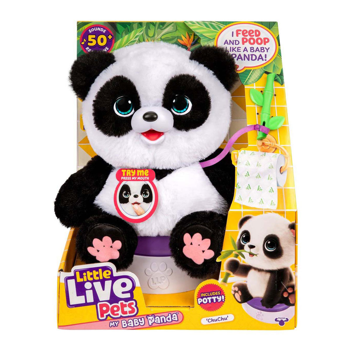 Små levende kæledyr min baby panda chuchu - interaktivt kæledyr