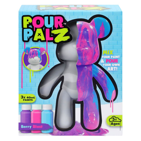 Gear2play pour palz large paint bear 'berry blast' - gietverfset (paars, roze, blauw)