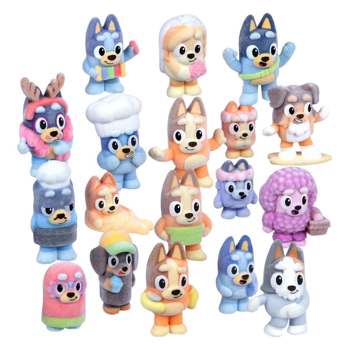 Spectron bluey fuzzies samlerfigur overraskelsessæt - 3 figurer